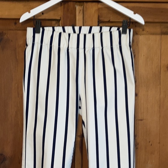 NWT Soft Surroundings Blue & White Striped Cotton Stretch Ankle Pants XS - Picture 10 of 15
